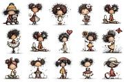 Cute African American Girl Clipart, an Illustration by designcity5 (Thumbnail 3 of 5)