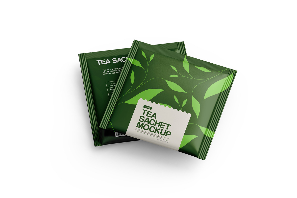 Tea Sachets with Box Mockup, a Packaging Mockup by Ram Studio (Photo 11 of 27)