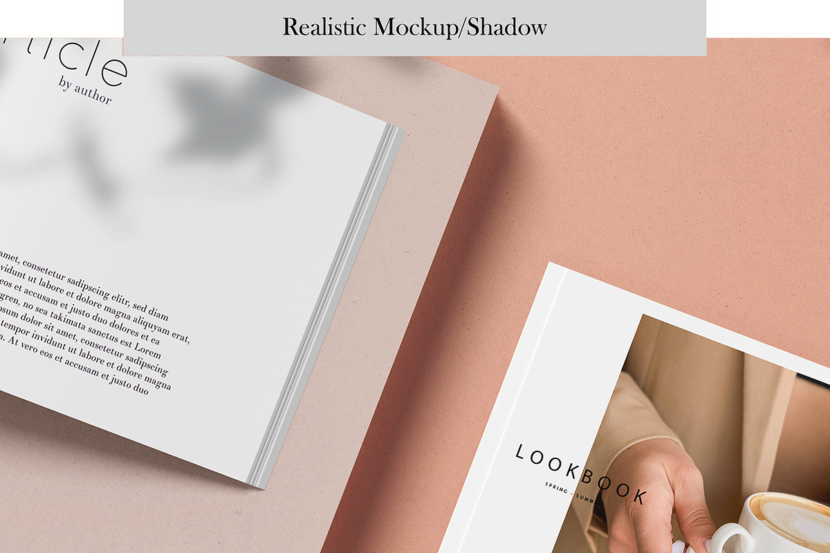 A4 Landscape Magazine Mock-Ups, a Books & Magazine Mockup by Momogi