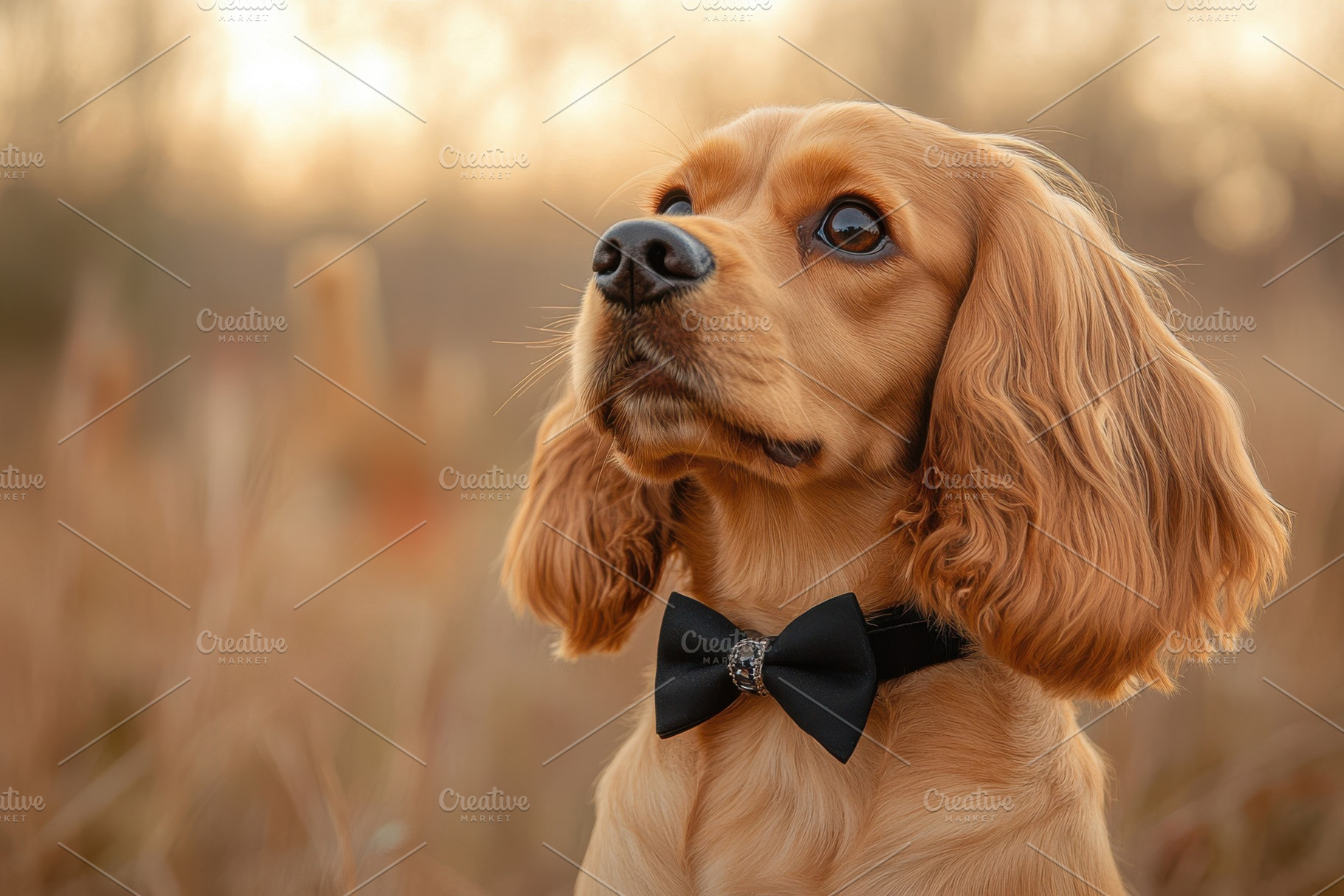 Golden Cocker Spaniel Puppy Wearing, an Animal Photo by Pixeness Studio