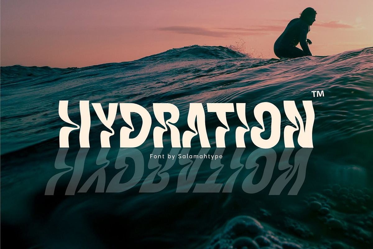 Hydration Wavy Font, a Sans Serif Font by Salamahtype (Photo 1 of 6)