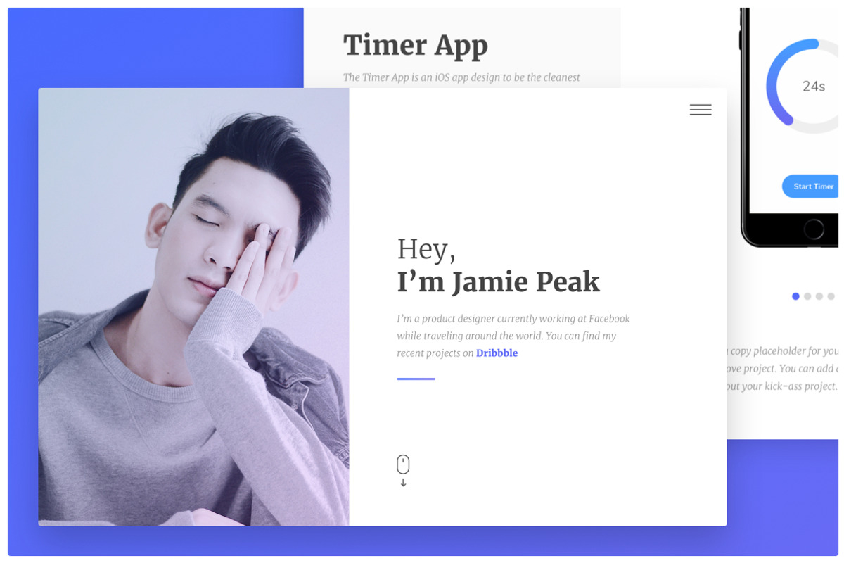 Screen - Minimal Portfolio Template, a Websites & App Template by Jamie Peak (Photo 1 of 5)