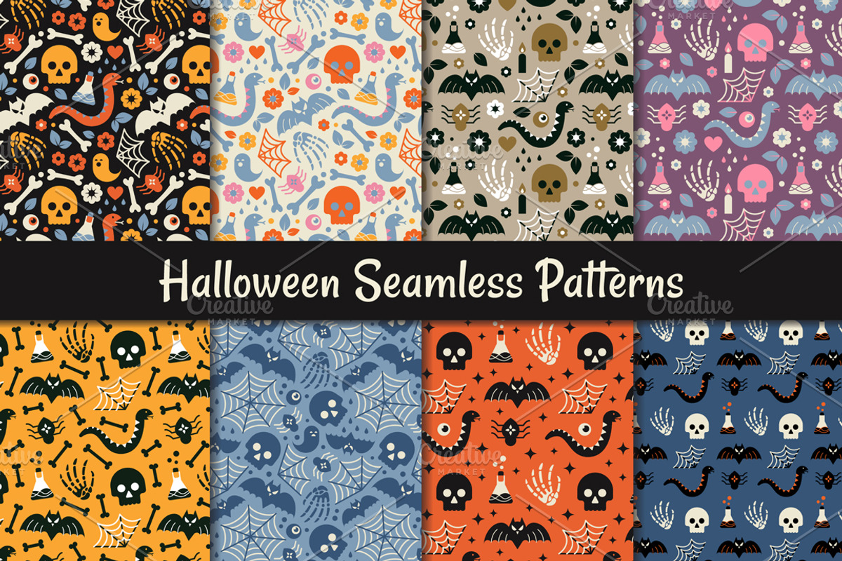 8 Halloween patterns, a Pattern Graphic by tetiana.svirska (Photo 1 of 4)