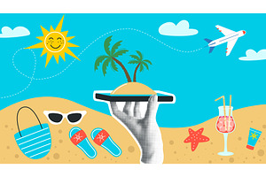 Contemporary horizontal Travel, a Technology Illustration by Tati_Kli
