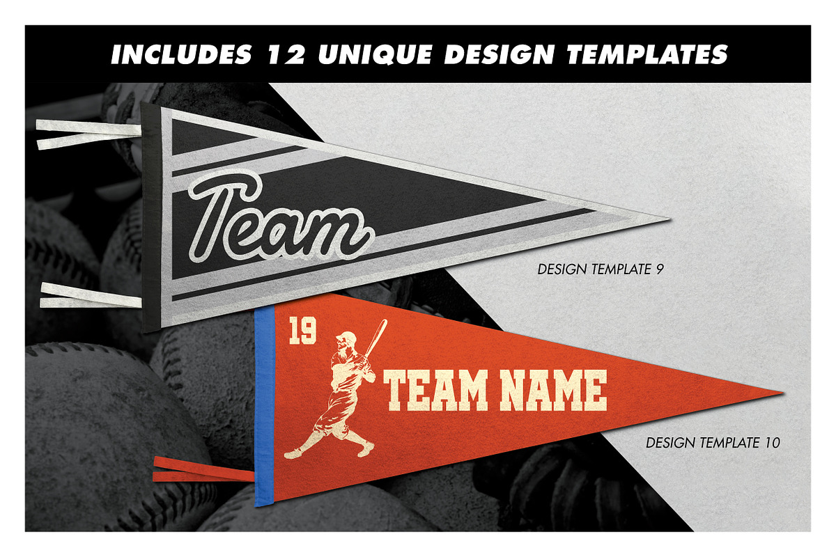 Screen-Printed Felt Pennant Creator, a Product Mockup by Chris Weibring (Photo 9 of 13)