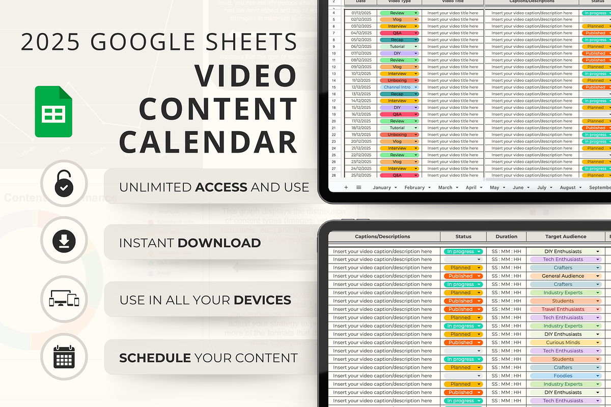 YouTube & Social Media Planner 2025, a Social Media Template by Marketello Studio (Photo 1 of 6)