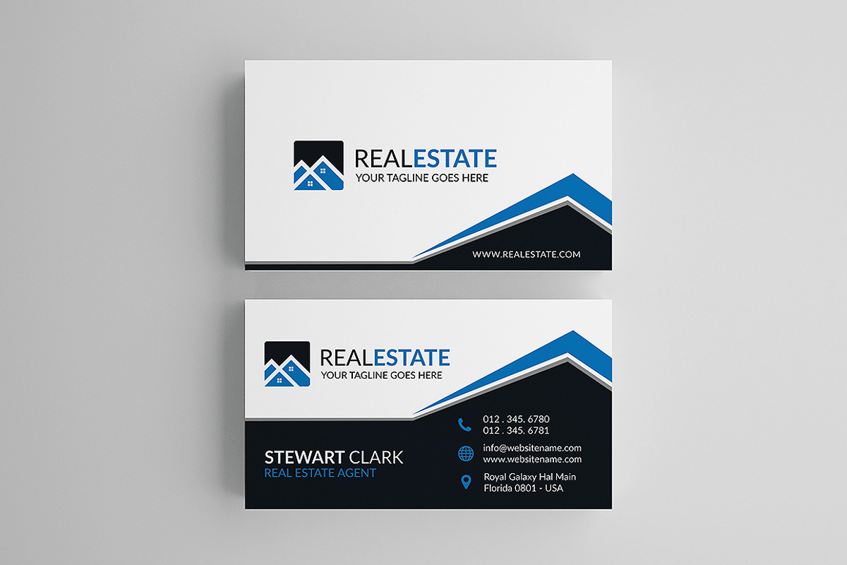 Creative Real Estate Business Card, a Business Card Template by Shahjhan, image size:1200x800