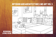 Bedroom & Living Room Line Art Vol 3, an Illustration by Graphic Cook (Thumbnail 1 of 5)