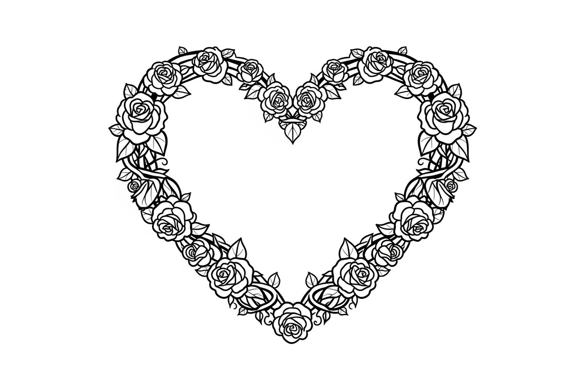 Floral Heart Frame SVG Bundle, an Illustration by Designs_River (Photo 18 of 31)