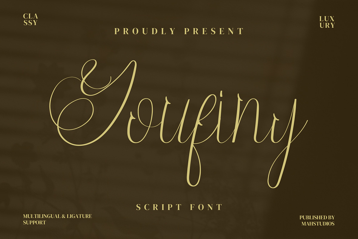 Youfiny Script Fonts, a Script Font by mahstudios (Photo 1 of 11)
