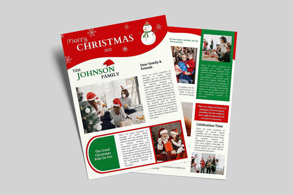 Christmas Newsletter Canva Template, a Stationery Template by LaxmiOwl (Photo 2 of 3)