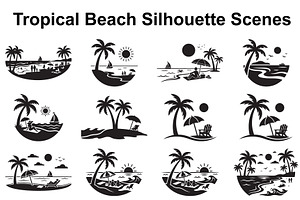 Coastal Paradise Silhouette Set