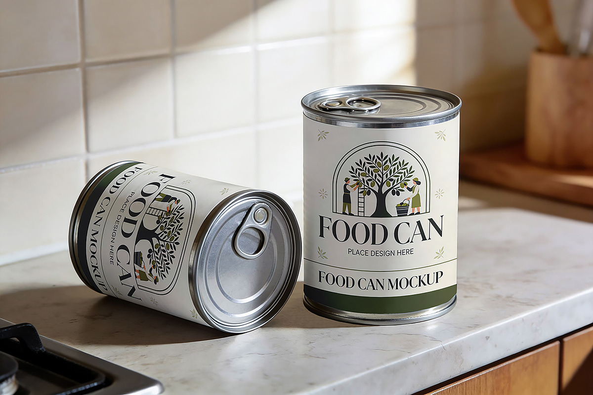 Food Can Mockup, a Cups & Container Mockup by Pitchlook.Studio (Photo 4 of 4)