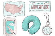 Watercolor Travel Holiday Clipart, a Transportation Illustration by Lenninator Digital (Thumbnail 7 of 8)