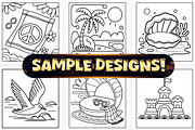 Bold Easy Retro Summer Coloring Page, a Seasonal Illustration by Craftsbeefy (Thumbnail 3 of 4)