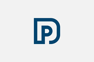 Clean Letter D P Monogram Logo