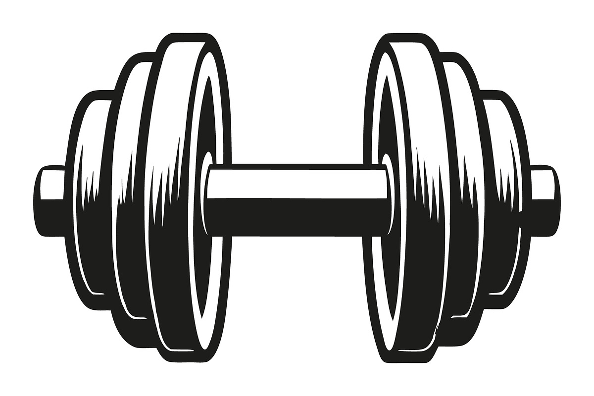 Dumbbell Vector Silhouette, an Object Graphic by Billah Hub (Photo 2 of 3)