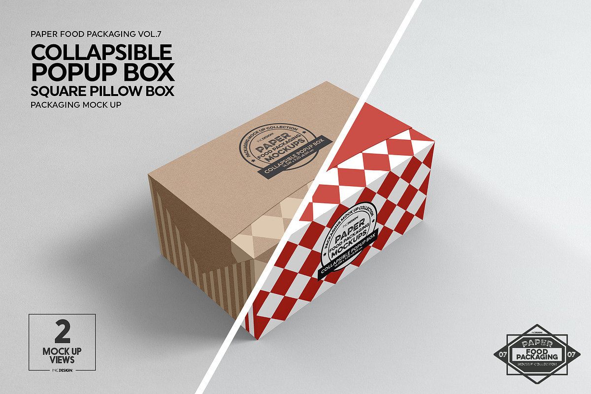 Square Pillow Box Packaging Mockup, a Packaging Mockup by INCDesign (Photo 5 of 6)