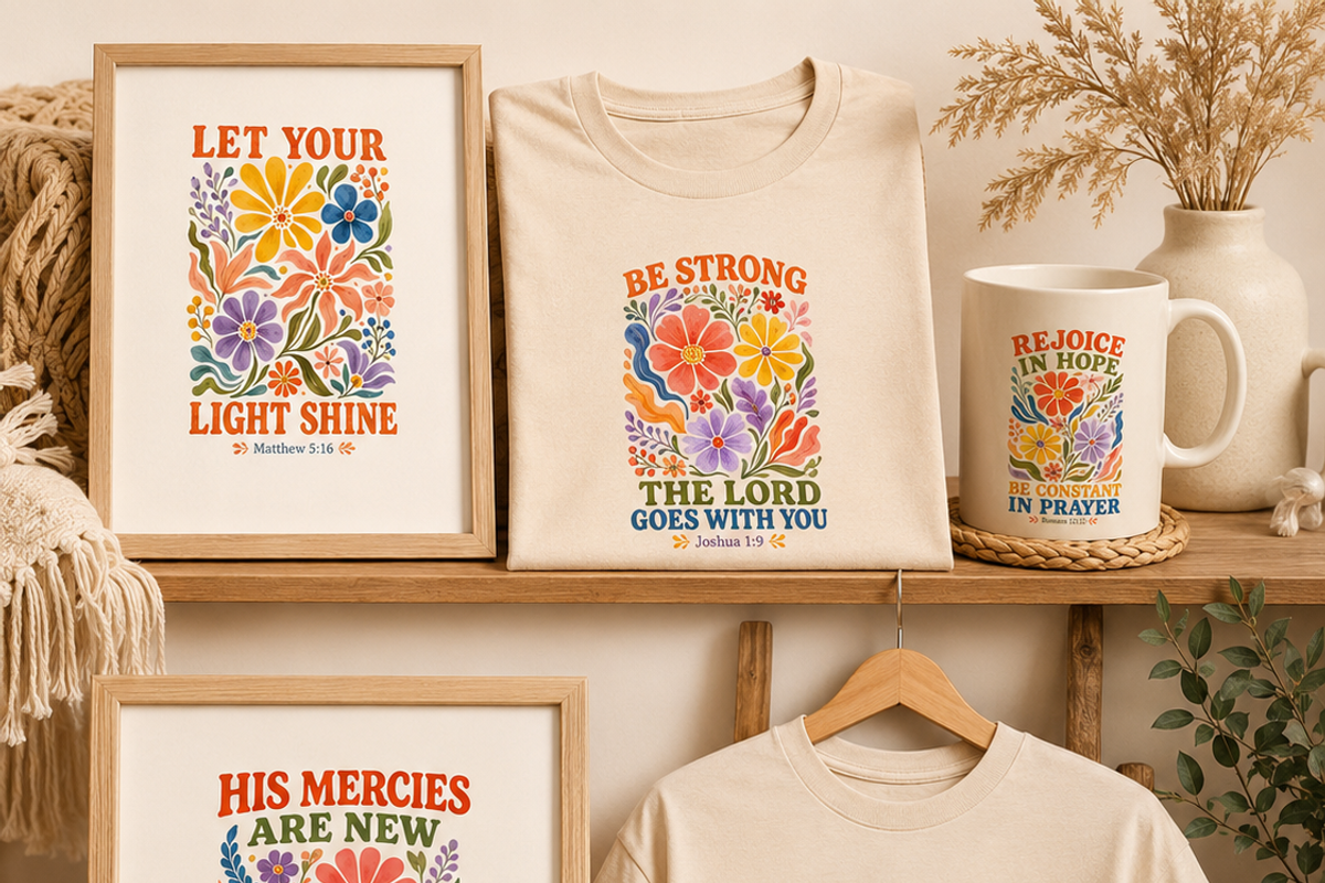 Christian Boho Floral PNG Bundle, a Decorative Illustration by HeavensStar (Photo 3 of 9)