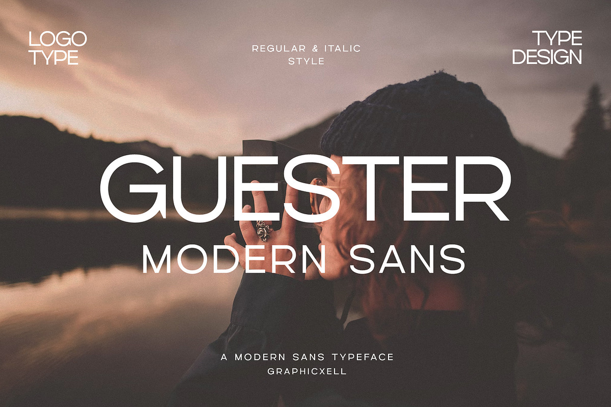 Guester Modern Sans Typeface, a Sans Serif Font by Graphicxell (Photo 1 of 5)