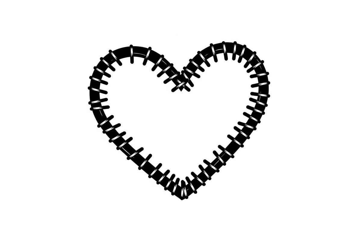 Stitched Heart Silhouette Vector Bun, an Illustration by Designs_River (Photo 38 of 41)
