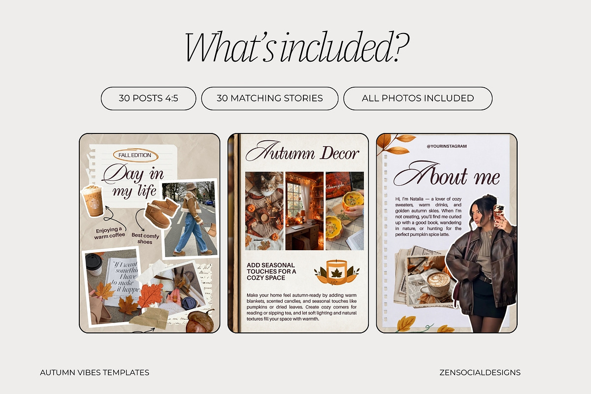 Autumn Vibes Instagram Templates preview 4