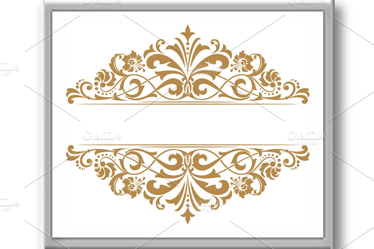 Vintage gold frame on a white, a Decorative Illustration by RODINA (Photo 3 of 3)