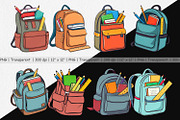 Backpack Clipart, a Graphic by Artnoy (Thumbnail 2 of 5)
