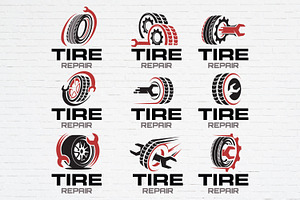 Tire Repair Shop Logo Bundle, a Branding & Logo Template by Guavanaboy