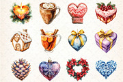 Grateful Heart Christmas Clipart, an Illustration by DreamCafeArt (Thumbnail 2 of 5)