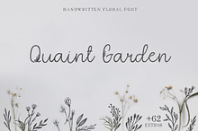 Quaint Garden Floral Font +EXTRAS