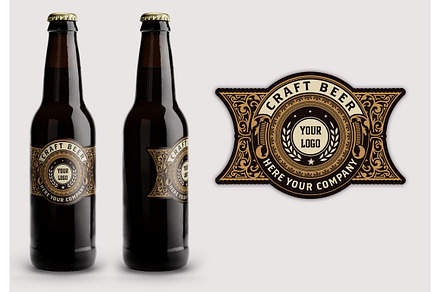 Vintage beer label template, a Card Template by OneVectorStock