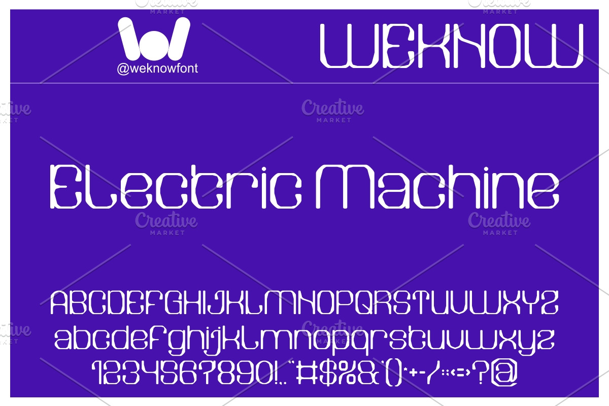 Electric Machine font, a Sans Serif Font by weknow (Photo 1 of 8)