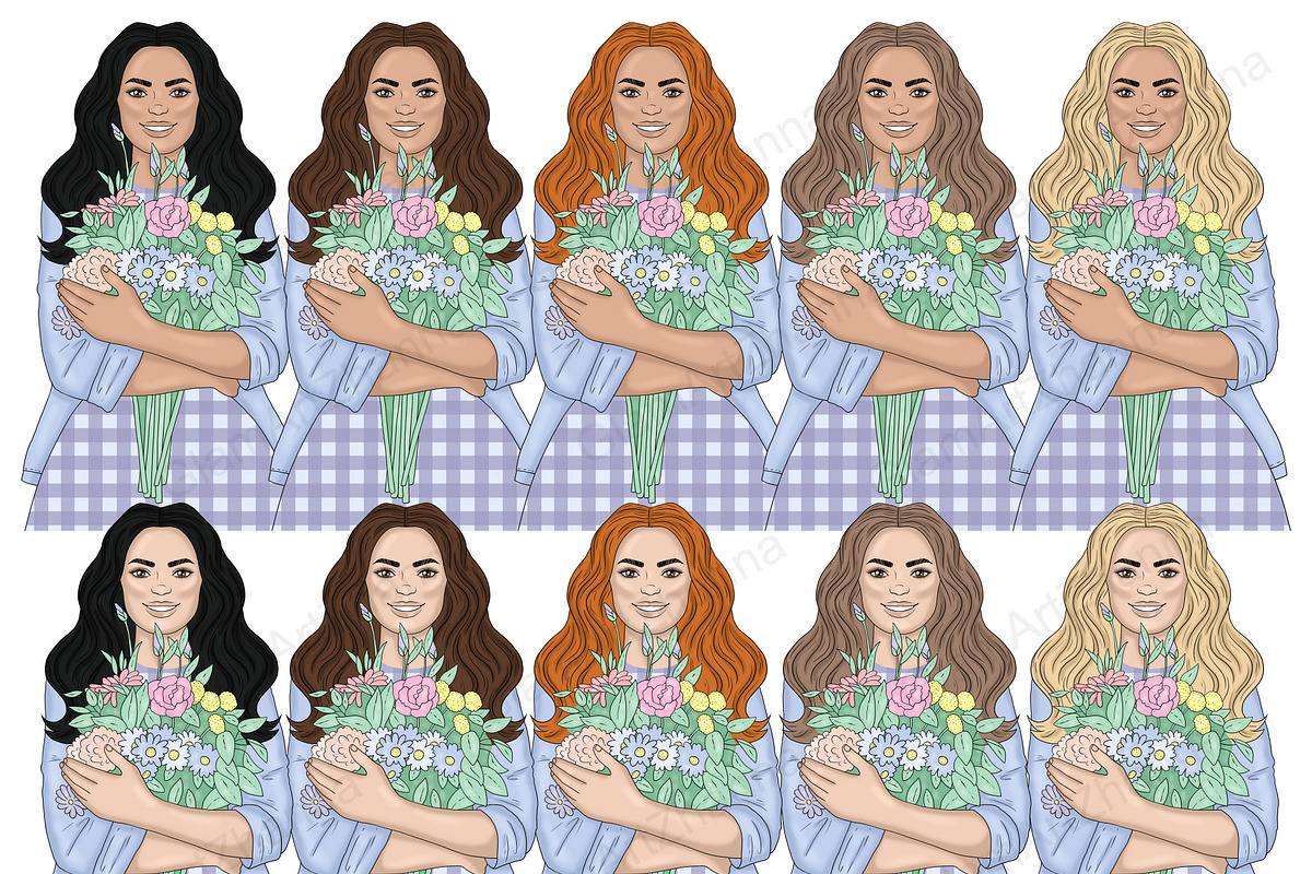 Spring Girls Clipart, a Person Illustration by GlamArtZhanna (Photo 3 of 5)