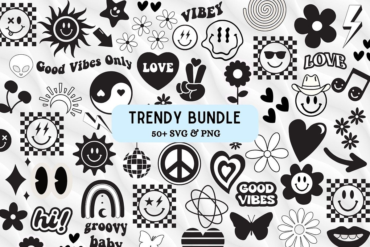 Trendy SVG PNG Bundle, an Object Graphic by Createble (Photo 1 of 4)