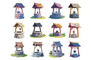 Water well with protective cover set, an Object Illustration by Valerie Bodnar