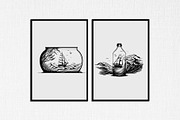 sailboat in bottle stencil v1, a Decorative Illustration by TaKong Magics (Thumbnail 5 of 5)
