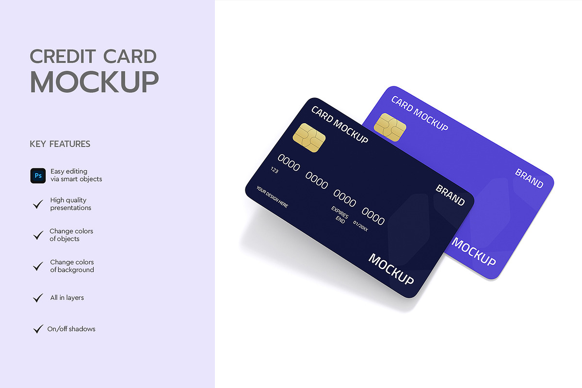 Floating Credit Card Mockup