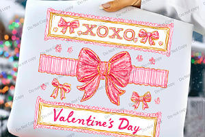 Coquette Valentine's Day XOXO PNG, an Illustration by Libby Wishes