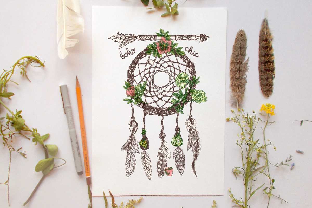 Dreamcatcher illustrations, a Decorative Illustration by Steshnikova (Photo 5 of 8)