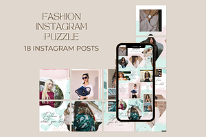 Instagram Puzzle, Canva Template