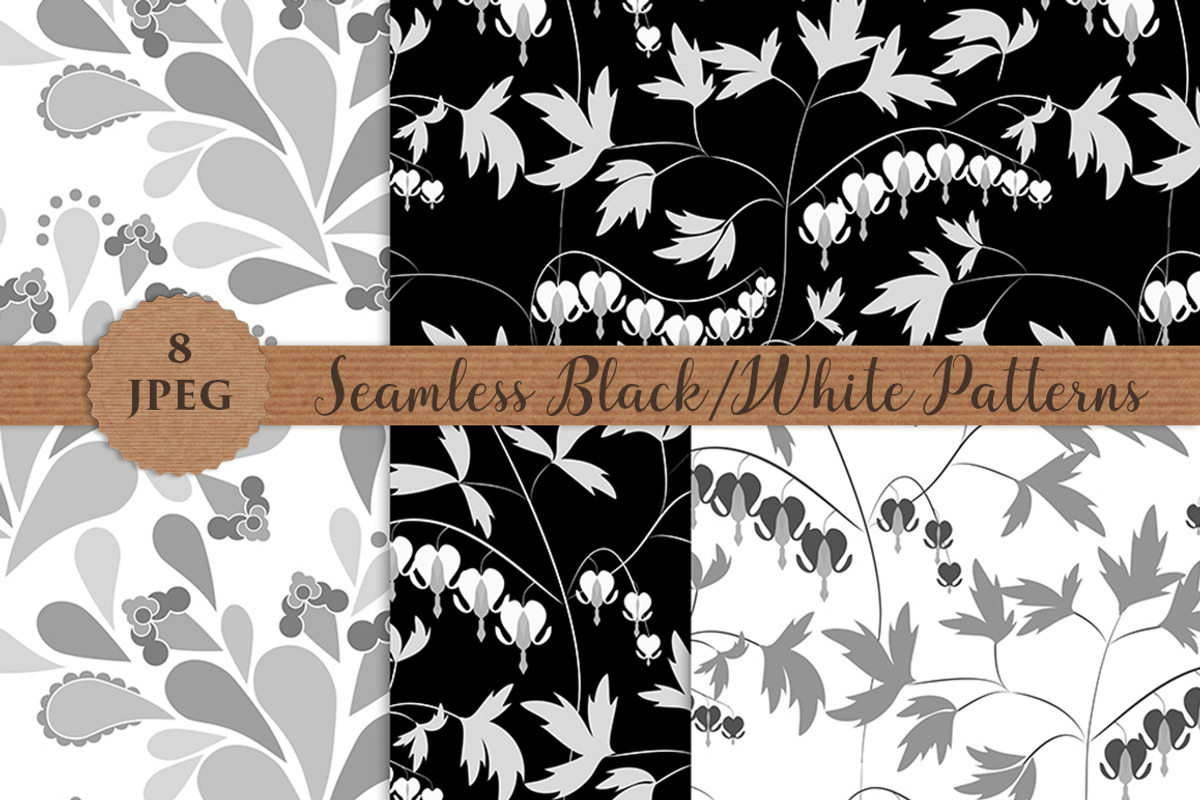 BLACK WHITE seamless patterns set, a Pattern Graphic by Futurel (Photo 4 of 4)