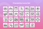 Friendship Icons Set - Line, an Outline Icon by Kmg Design (Thumbnail 2 of 2)