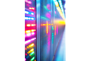 Illuminated Server Racks in a Data, a Technology Photo by Lermont51