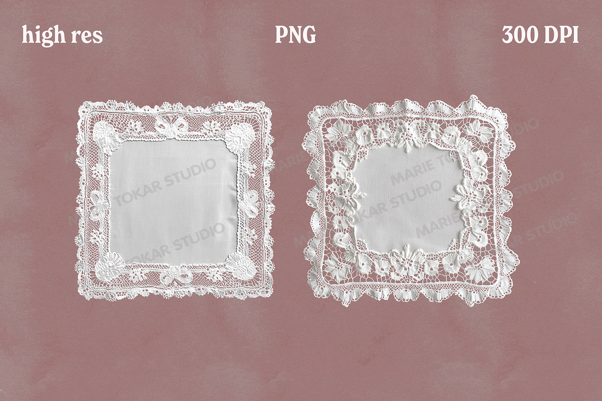 Vintage Fabric Doilies Bundle PNG, an Object Graphic by Marie T (Photo 8 of 24)