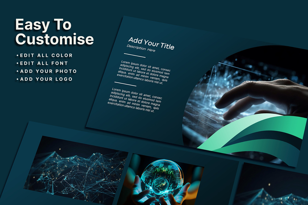 Futuristic Green Powerpoint Template, a Presentation Template by SKY CREATION (Photo 3 of 6)