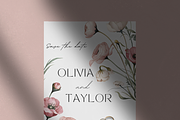 Poppy Wedding & Save the date Pack, an Invitation Template by Khryna Designs (Thumbnail 3 of 3)