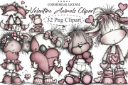 Valentine's Whimsical Animals Clipar, an Illustration by designcity5 (Thumbnail 1 of 5)