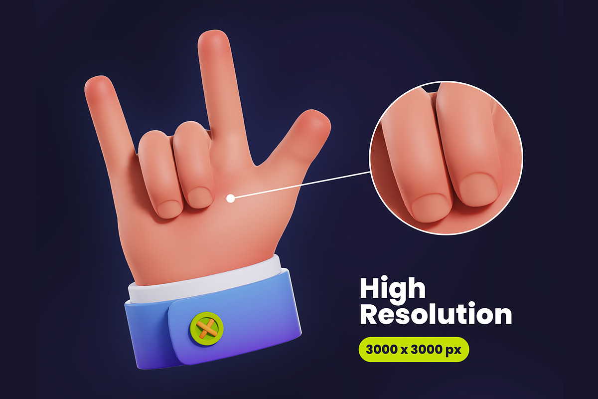 Hand Gestures 3D Icons, an Object 3D Model by Rakata Studio (Photo 3 of 7)
