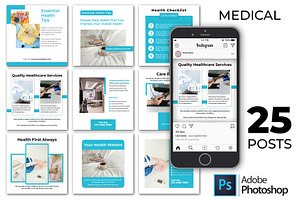 Clinic | 25 Posts | Instagram Posts, a Social Media Template by Mohammad Sarfaraz